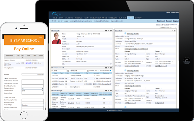 PCR Educator Student Billing and Finance software for independent schools provides integrated software for accounting, enrollment agreements and financial aid management.