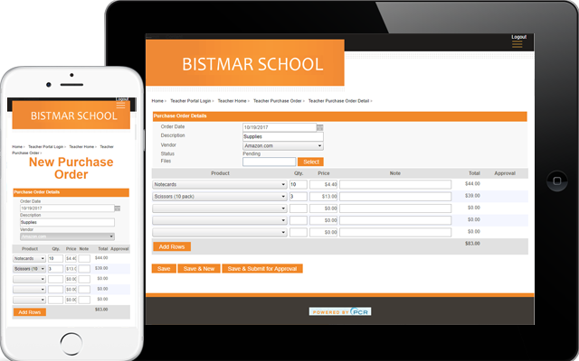 Student Billing with Electronic Purchase Order System